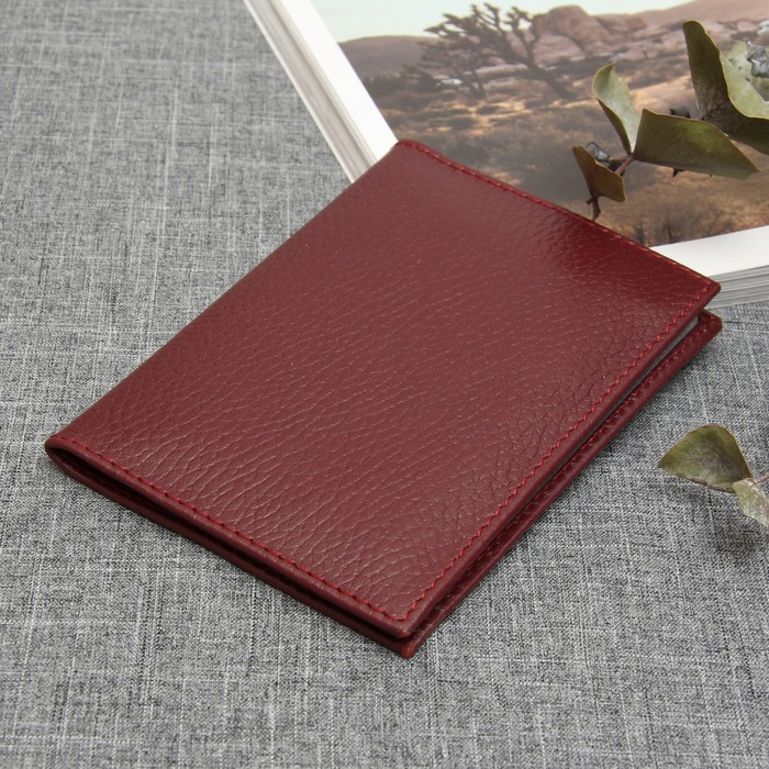 Обложка для автодокументов, 5 карманов для карт, флотер, цвет винный