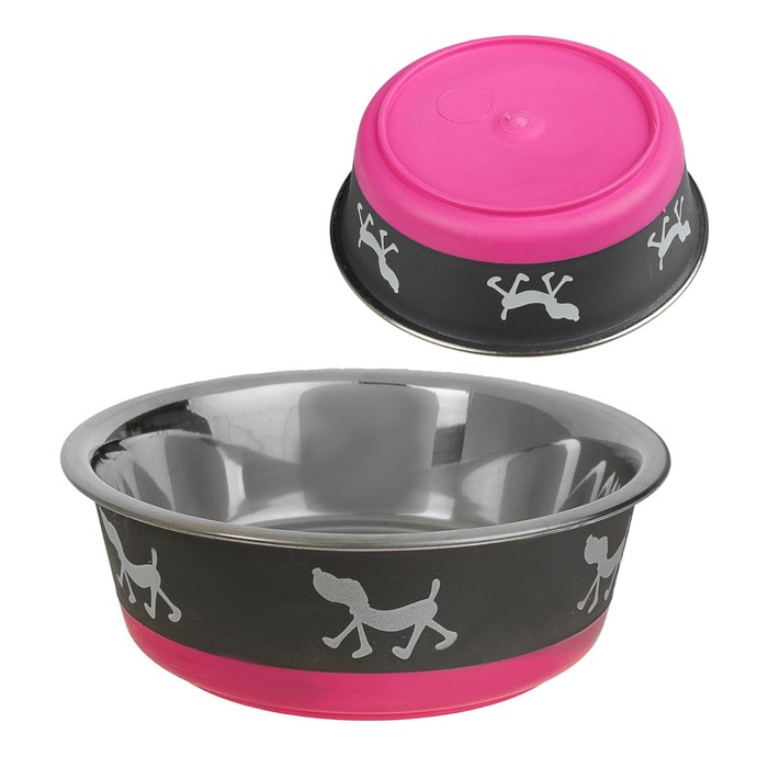 Миска креативная "Собаки" с нескользящим основанием, 450 мл