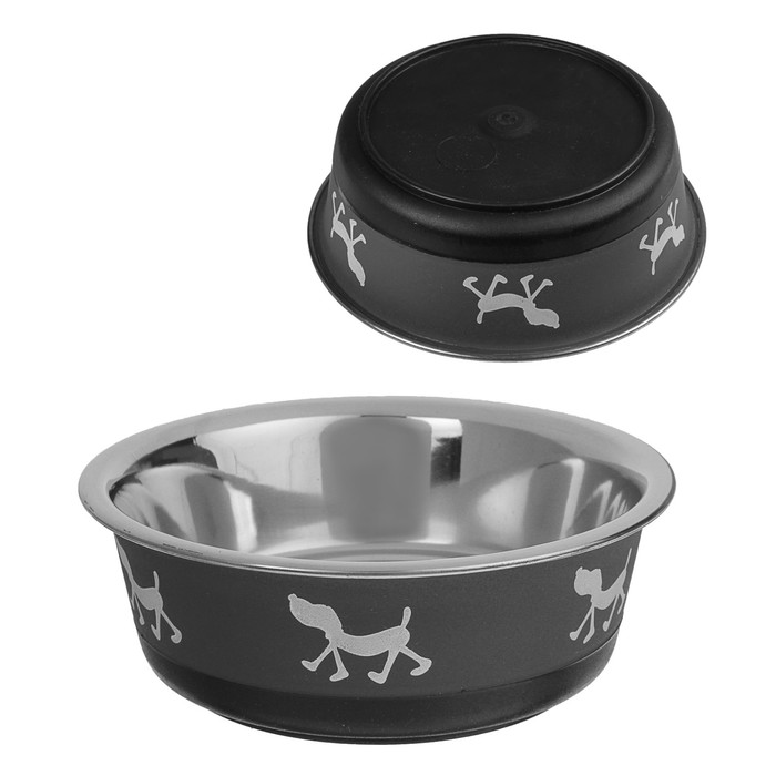 Миска креативная "Собаки" с нескользящим основанием, 450 мл