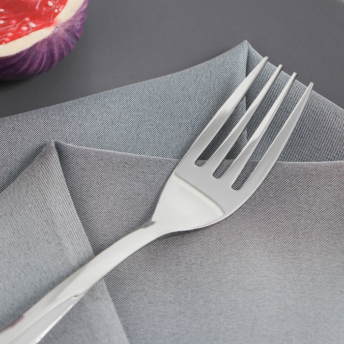 фото Вилка столовая доляна «майя», длина 20 см, толщина 1,2 мм, цвет серебряный