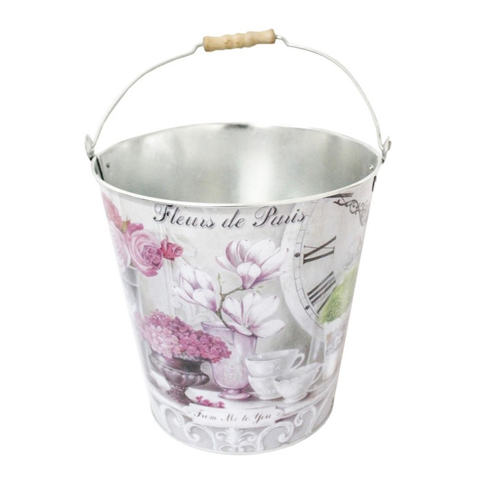 Ведро хозяйственное "Парижские Цветы" объем 8 л