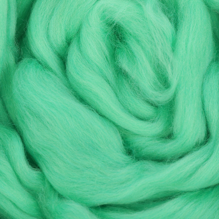 Гребенная лента 100% шерсть аргентинский меринос 50гр (0055, светлый салат)