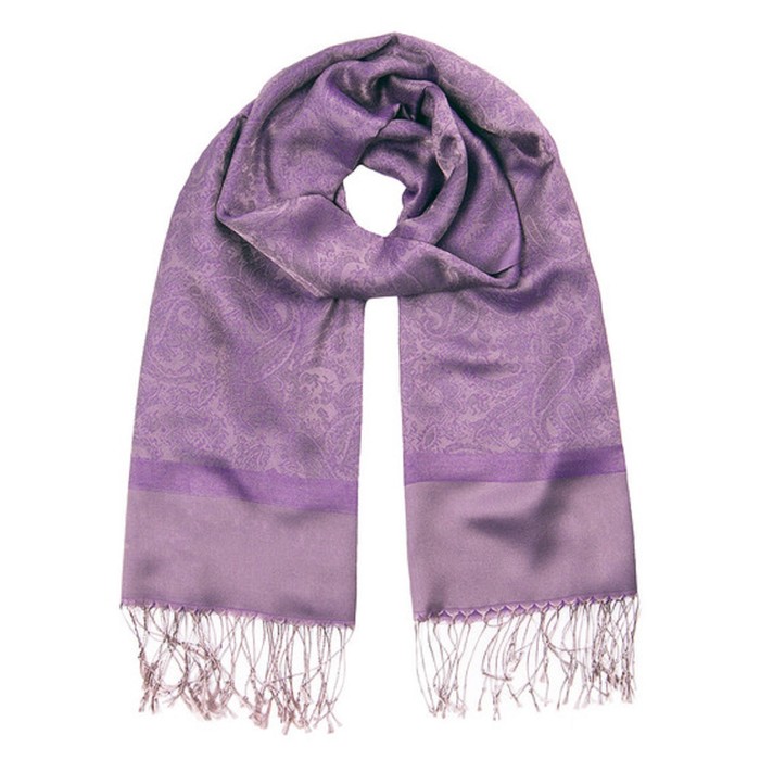Палантин текстильный PJ1616_8, цвет сиреневый, размер 70х180