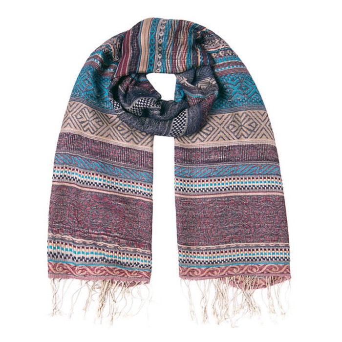 Палантин текстильный PJ1617_14, цвет разноцветный, размер 68х180