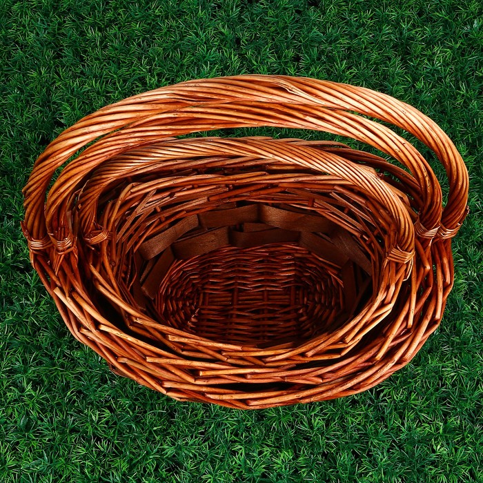 Набор корзин, 3 шт: 36×26×16/35 см, 32×22×14/30 см, 28×18×10/25 см