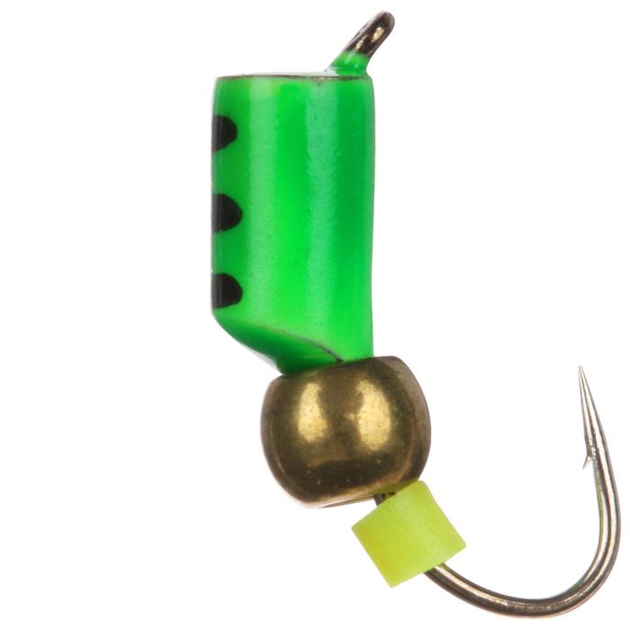 Мормышка «Мир вольфрама» столбик с латунным шаром, зелёный, d-3 мм