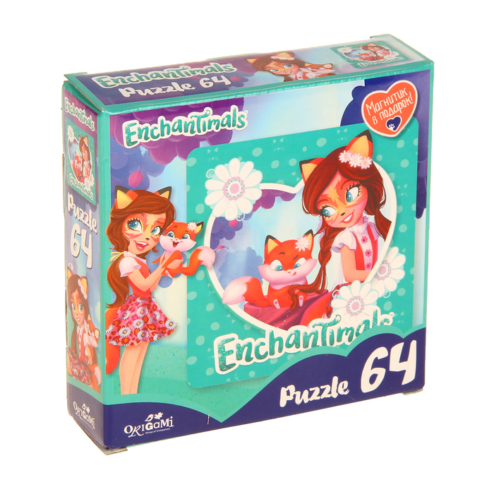 Пазл Энчантималс "Фелисити Лис и Флик", 64 элемента + магнитик