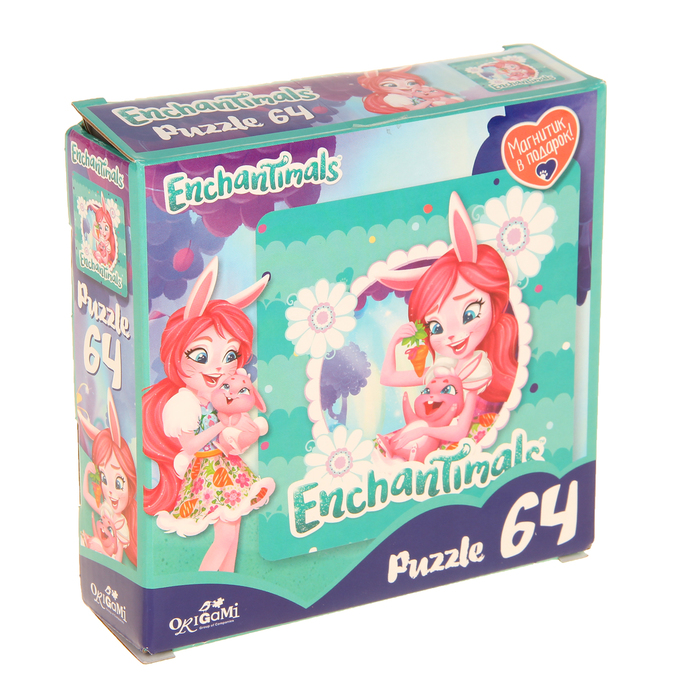 Пазл Энчантималс "Бри Кроля и Твист", 64 элемента + магнитик