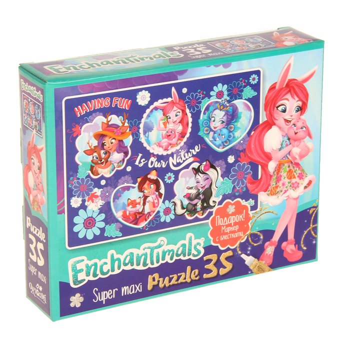 Пазл Энчантималс "Nature", 35 элементов + глиттерный маркер