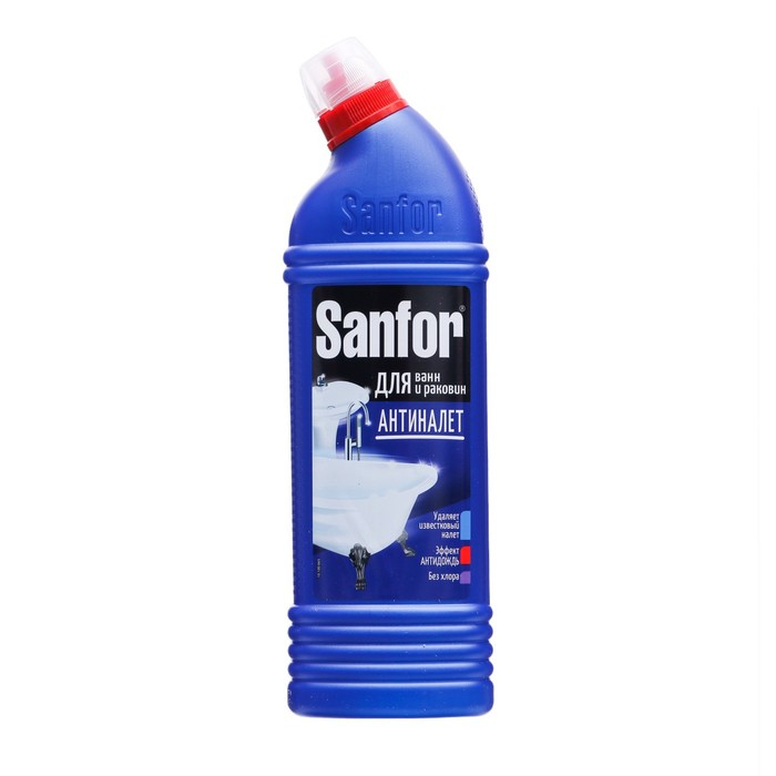 Средство для чистки ванн Sanfor Лимонная свежесть, 750 г средство чистящее для ванны и туалета sanfor лимонная свежесть 750 мл гель