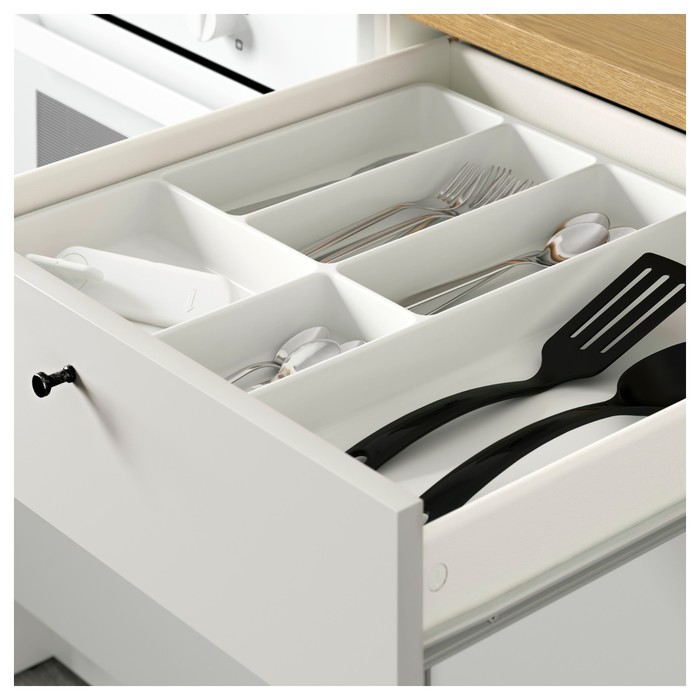 Напольный шкаф КНОКСХУЛЬТ, с дверцами и ящиком, серый, 180 см