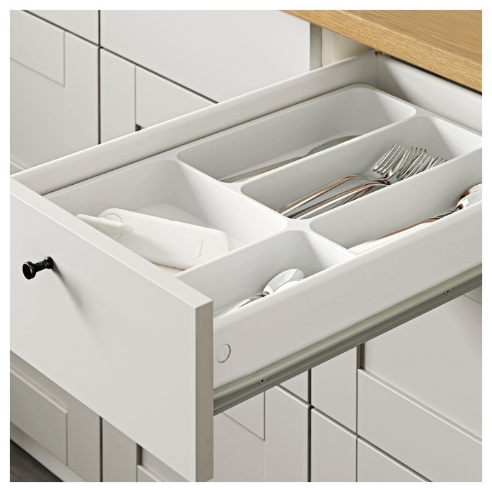 Напольный шкаф КНОКСХУЛЬТ, с ящиками, серый, 40 см