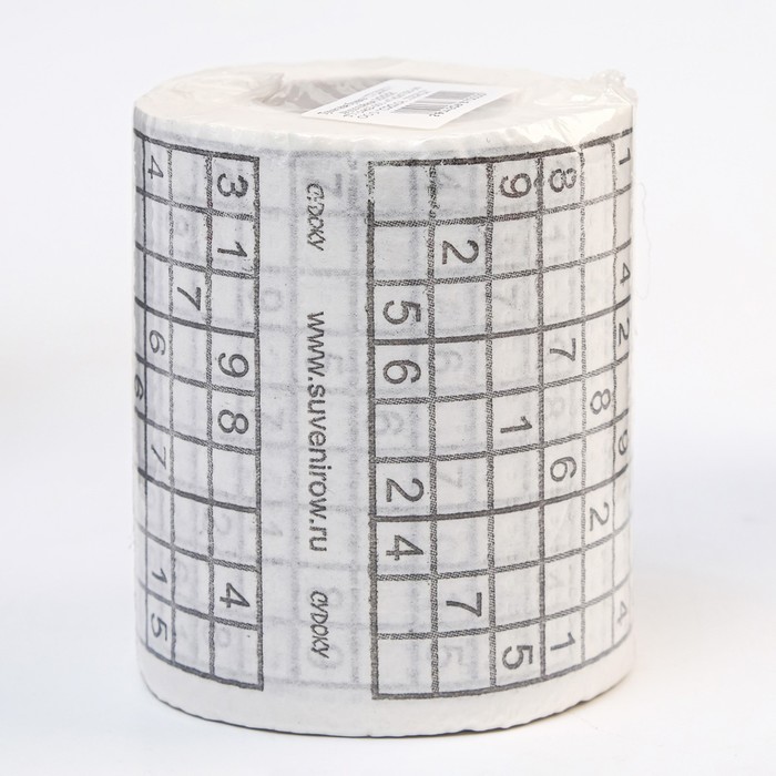 Сувенирная туалетная бумага Судоку, 9х10х9 см туалетная бумага сувенирная сердечки с рисунком 1 рулон