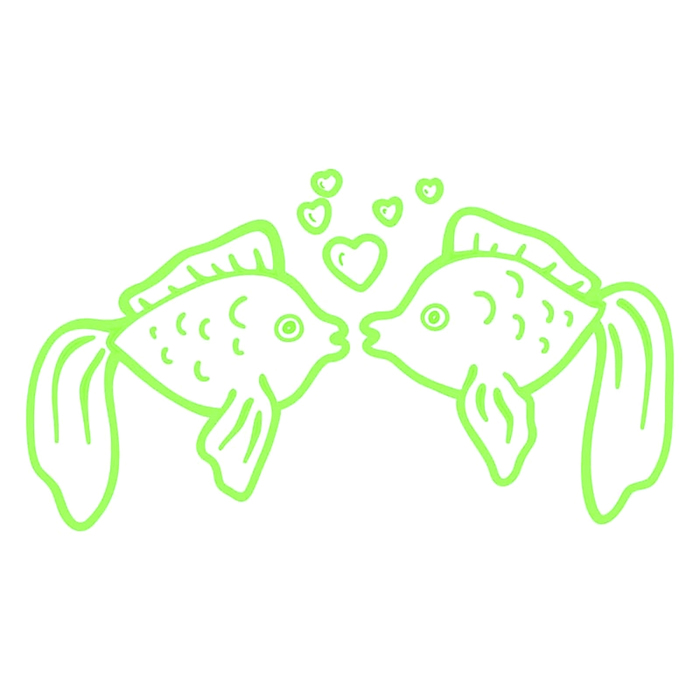 Светящаяся наклейка на автомобиль "Рыбки" 15х20 см