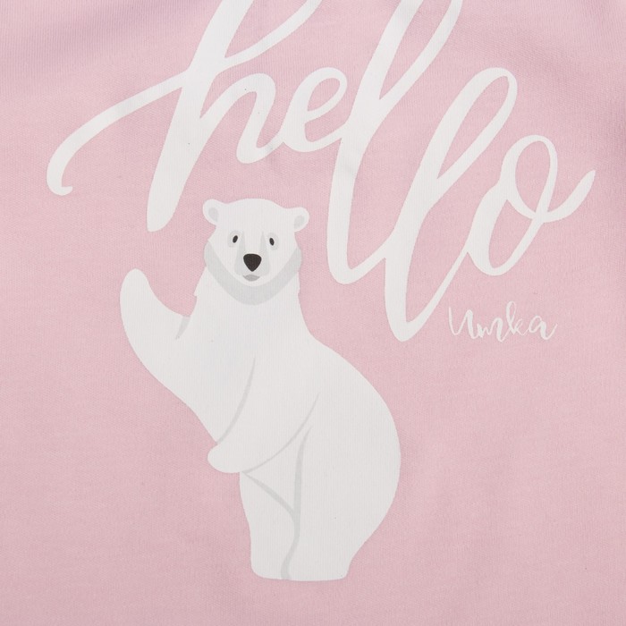 Комплект детский, рост 56 см, цвет розовый, принт мишки