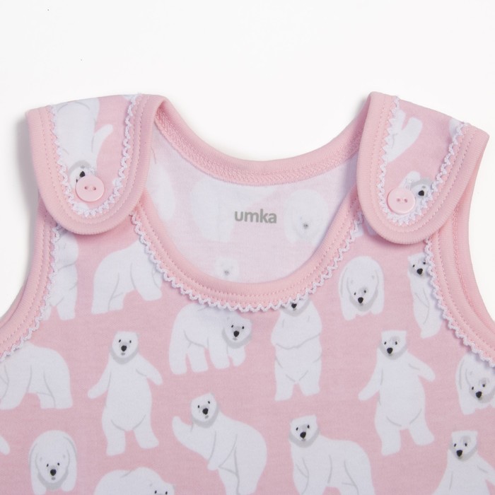 Комплект детский, рост 56 см, цвет розовый, принт мишки