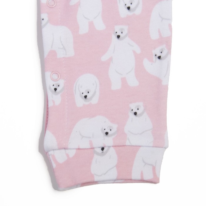 Комплект детский, рост 56 см, цвет розовый, принт мишки