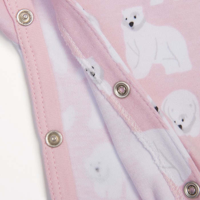 Комплект детский, рост 56 см, цвет розовый, принт мишки