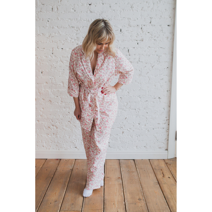 Рубашка женская KAFTAN "Flowers", р-р 46-48, 80% хл., 20% п/э