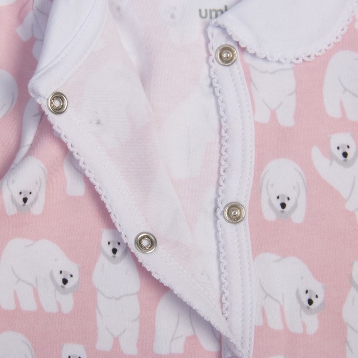 Комбинезон детский, рост 62 см, цвет розовый, принт мишки