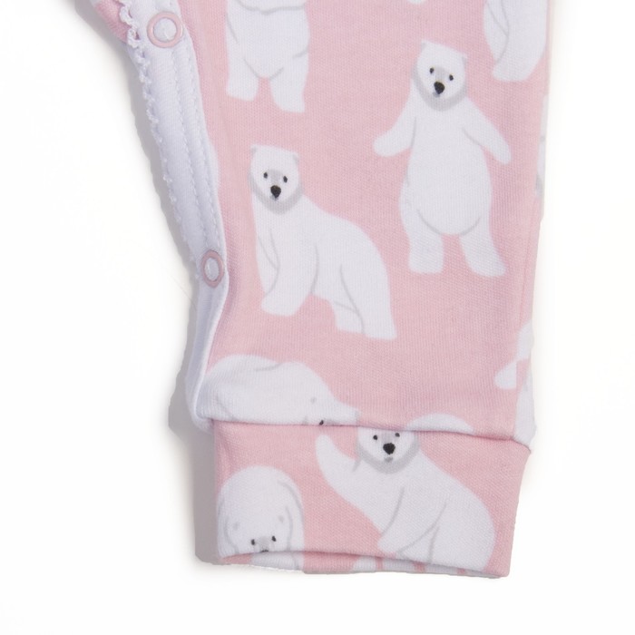 Комбинезон детский, рост 62 см, цвет розовый, принт мишки