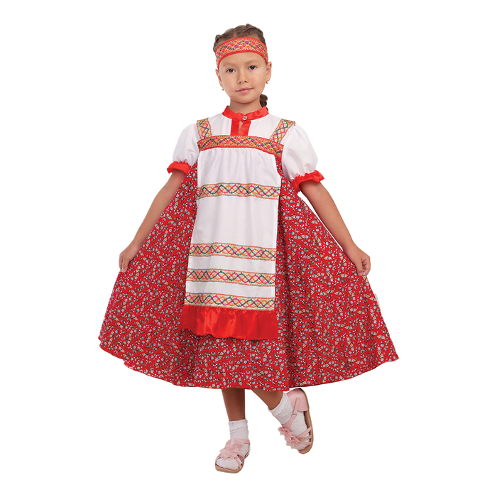 Карнавальный костюм "Василиса", сарафан с понёвой, повязка, р-р 36, рост 140 см