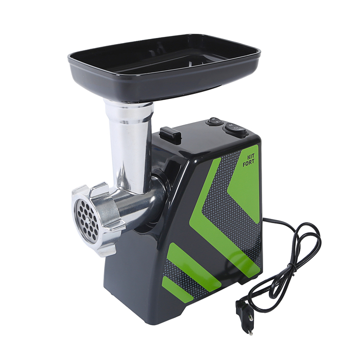 Мясорубка Kitfort Carnivora КТ-2101-2, 1500 Вт, реверс, 2 насадки, зеленый