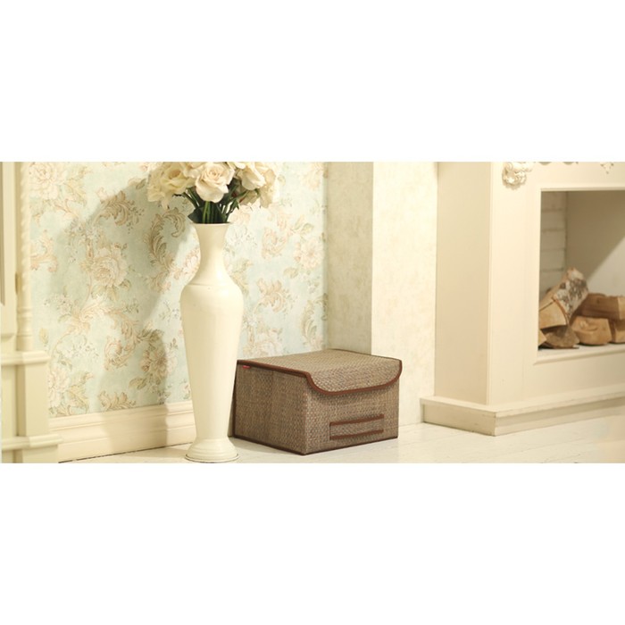 Коробка для хранения с крышкой коричневая во-042