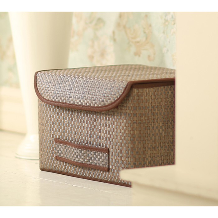 Коробка для хранения с крышкой коричневая во-042