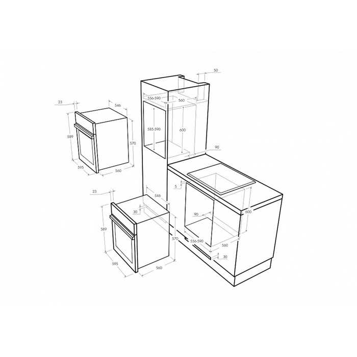Духовой шкаф Maunfeld MEOFG.676RIB.TRS, 67 л, электрический, бежевый