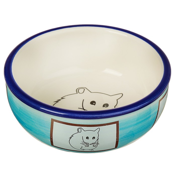 Миска керамическая "Хомяк" 150 мл, синяя