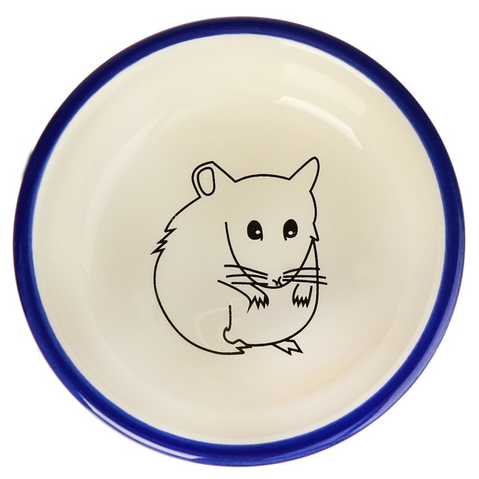 Миска керамическая "Хомяк" 150 мл, синяя