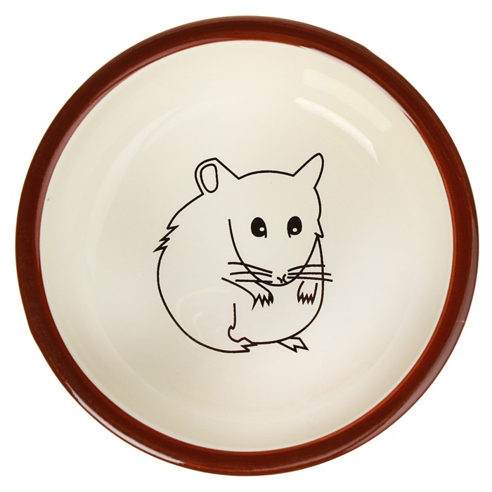Миска керамическая "Хомяк" 150 мл, коричневая