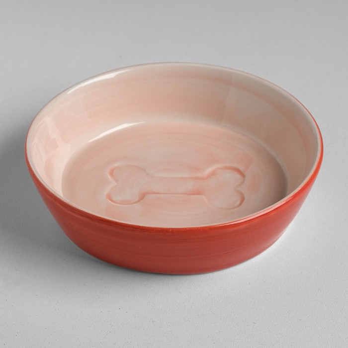 Миска керамическая "Косточка", ручная роспись, 200 мл, бордовая