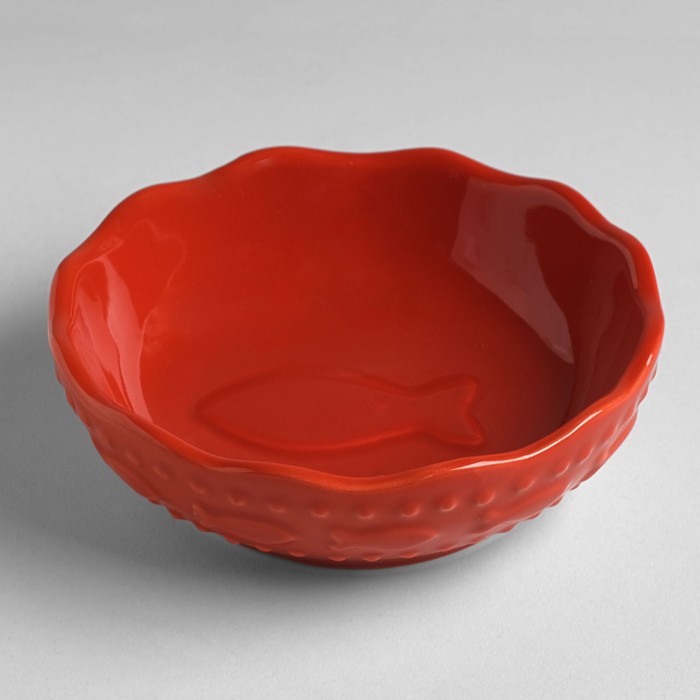 Миска керамическая фигурная "Рыбка" 200 мл, бордовая