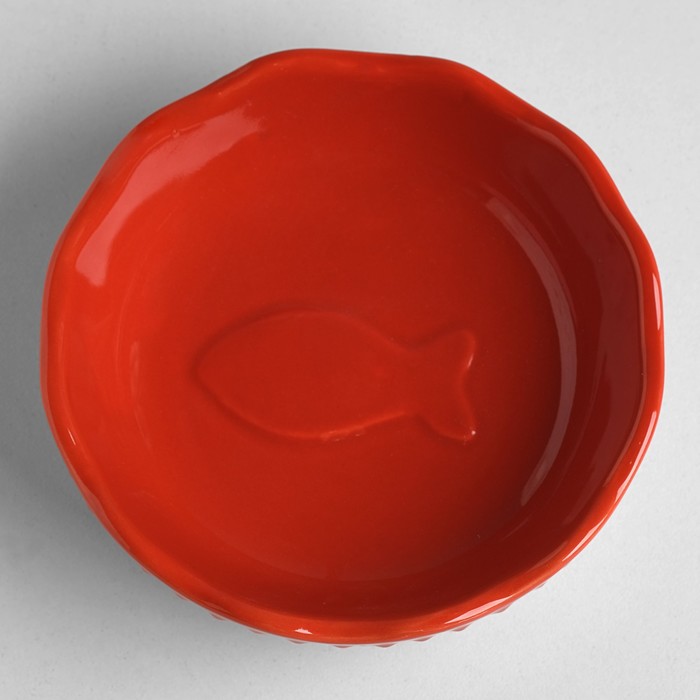 Миска керамическая фигурная "Рыбка" 200 мл, бордовая