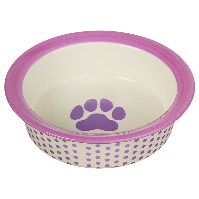 Миска керамическая "В горошек" 180 мл, фиолетово-белая