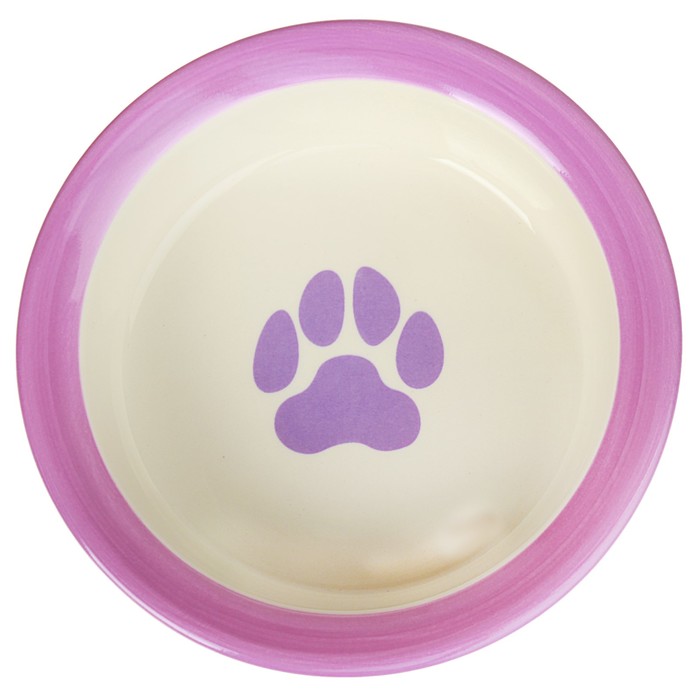 Миска керамическая "В горошек" 180 мл, фиолетово-белая