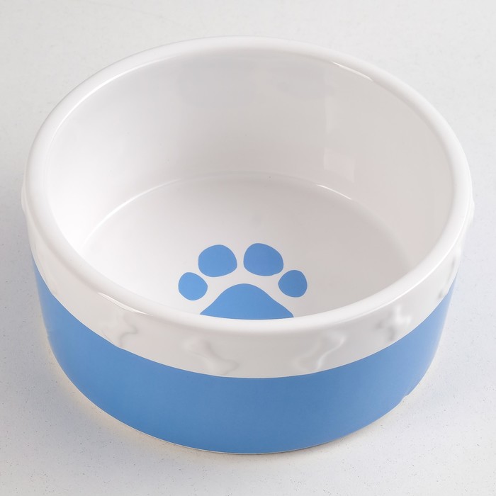 Миска керамическая "Премиум", 400 мл, бело-синяя