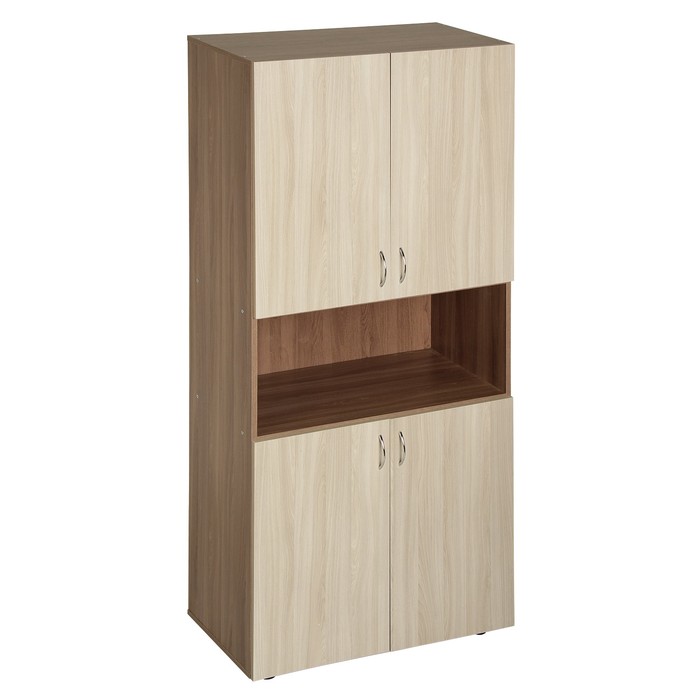 Шкаф для документов с нишей 800х420х1900 Ясень шимо светлый/темный