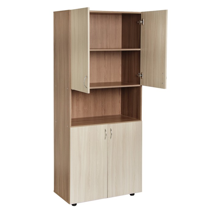 Шкаф для документов с нишей 800х420х1900 Ясень шимо светлый/темный