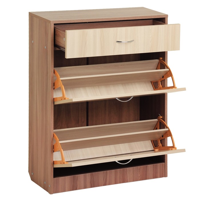 Обувница 3 отделения 740х280х960 Ясень шимо светлый/темный