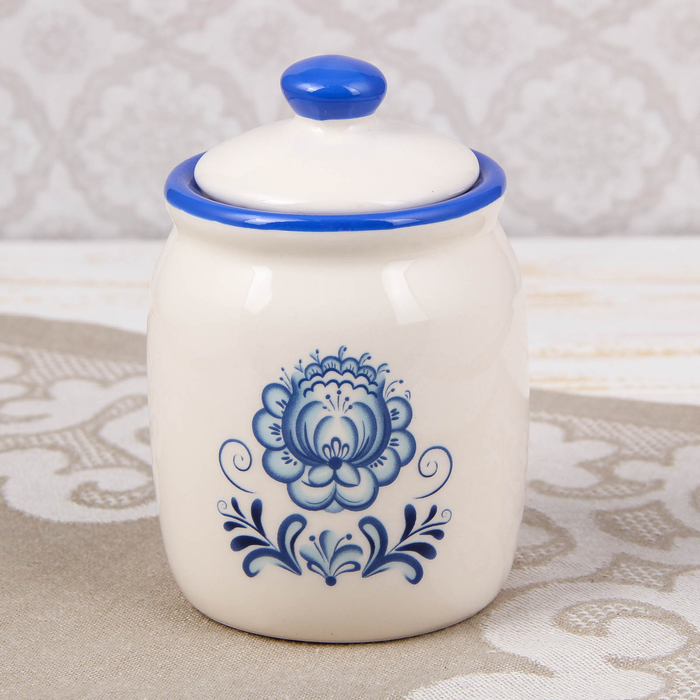 Банка для сыпучих 280 мл "Гжель"