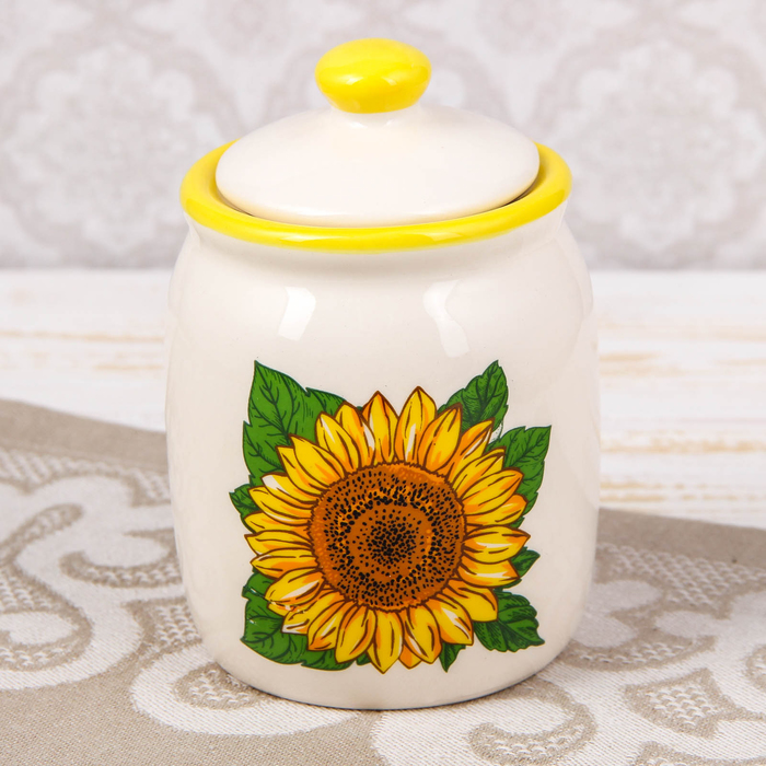 Банка для сыпучих 280 мл "Подсолнухи"