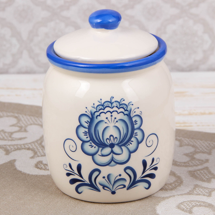 Банка для сыпучих 500 мл "Гжель"