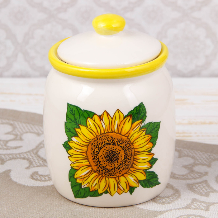 Банка для сыпучих 500 мл "Подсолнухи"