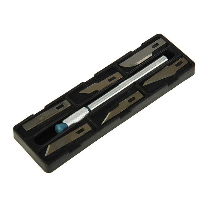 Нож макетный "КУРС", 6 дополнительных лезвий, металлический корпус