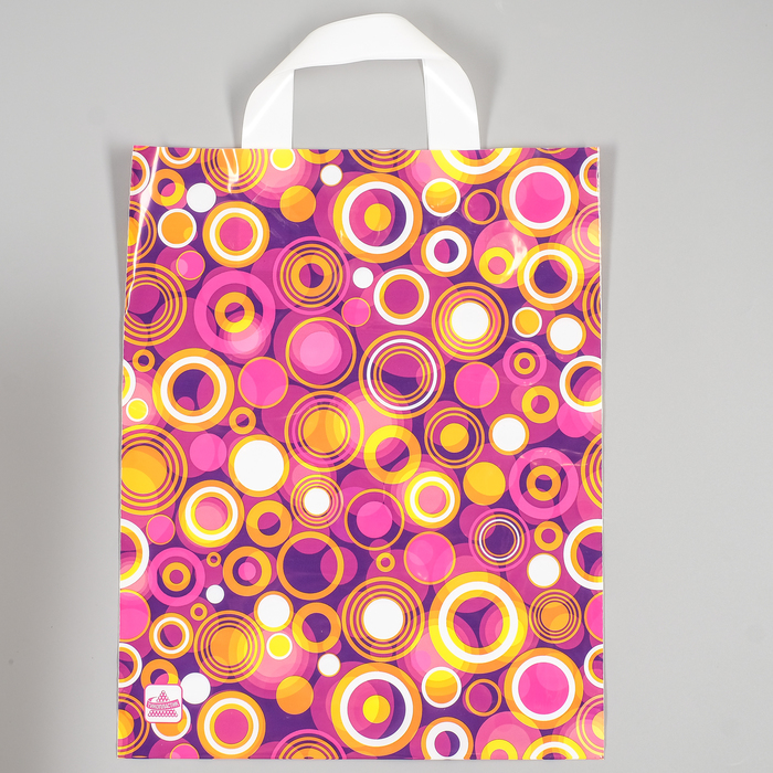 Пакет "Диско стайл", полиэтиленовый с петлевой ручкой, 35 х 28 см, 55 мкм