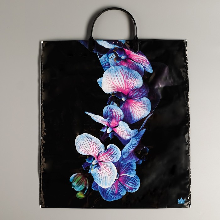 Пакет "Голубая орхидея", полиэтиленовый с пластиковой ручкой 44 х 40 см, 85 мкм
