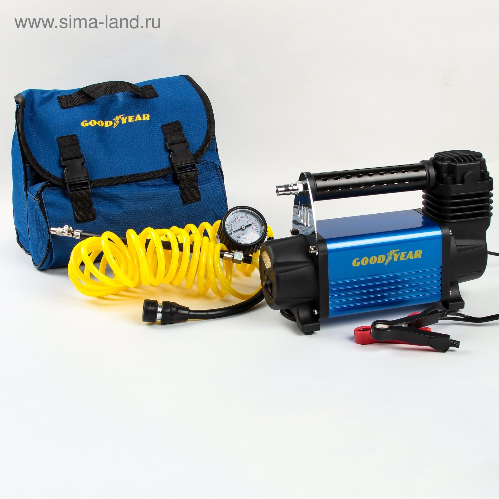 Компрессор автомобильный Goodyear GY-50L LED, 50 л/мин, с фонарем, питание  от АКБ, съемный витой шланг (3018593) - Купить по цене от 4 778.00 руб. |  Интернет магазин SIMA-LAND.RU